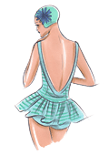 Womenswear: - Sports & Swimwear - A gallery of work by British Fashion Illustrator Hilary Kidd